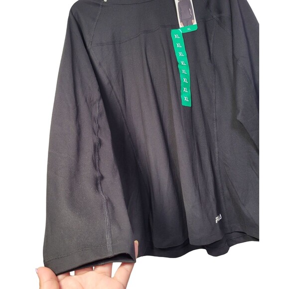 FILA Ladies' Funnel Neck Moisture Wicking Active Training Hoodie Black X-Large - Picture 3 of 10